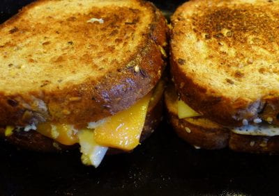 A grilled cheese sandwich
