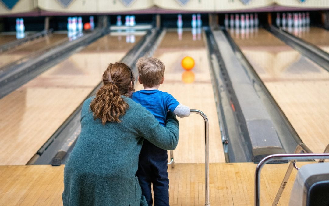 Mother and Son bowling